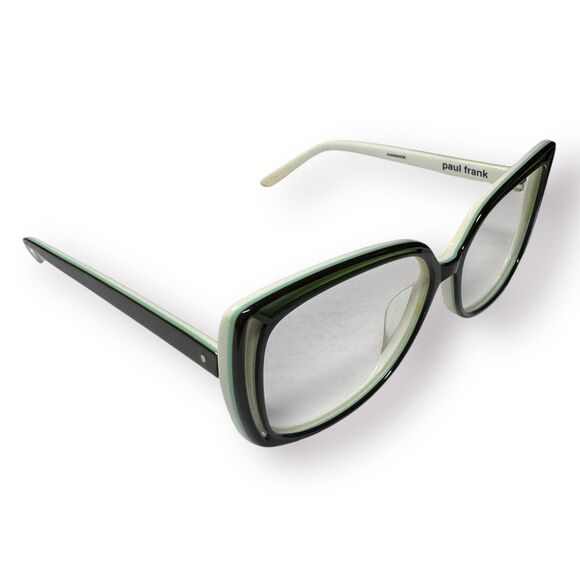 Paul Frank Cat Eye Eyeglasses Teal Multi Color Handmade Frames 138mm - Picture 1 of 10